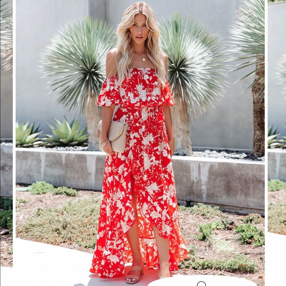 Vici size large off the shoulder maxi dress